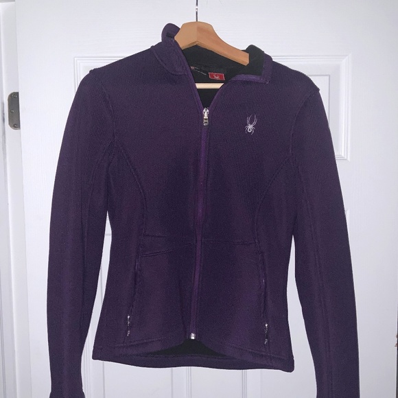 Women’s Spyder Purple Lined Ski Sweater - Size M - Picture 1 of 3